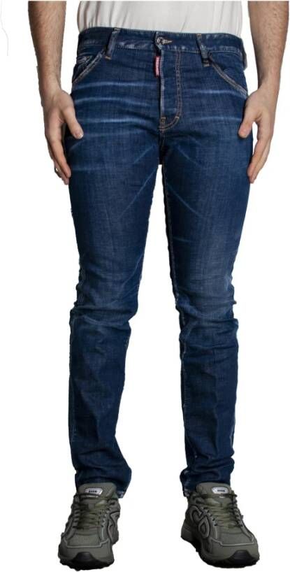 Dsquared2 Trendy Slim-Fit Blauwe Jeans Blauw Heren