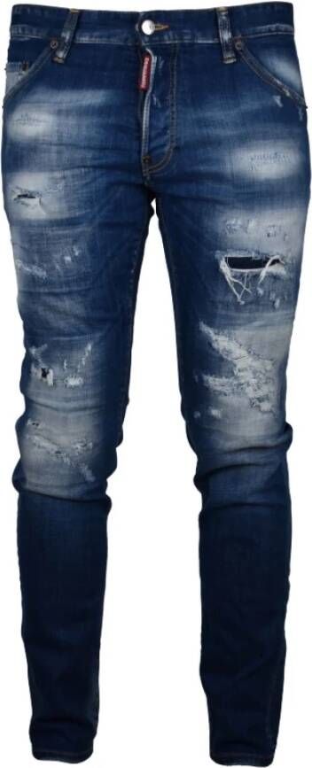 Dsquared2 Trendy Slim-Fit Faded Jeans Blauw Heren