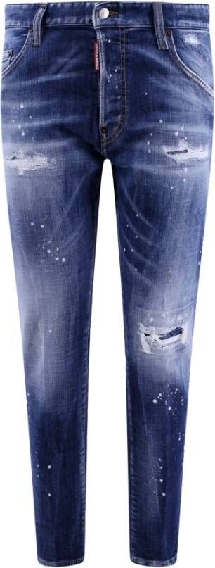 Dsquared2 Trendy Slim-fit Jeans met Verweerde Look Blauw Heren