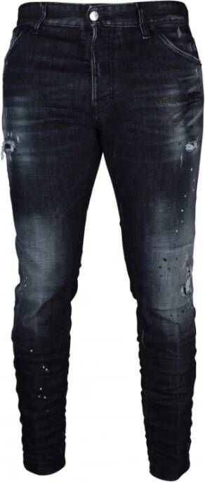 Dsquared2 Trendy Zwarte Slim-Fit Jeans Zwart Heren