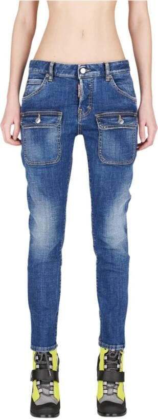 Dsquared2 Trousers Blue Blauw Dames