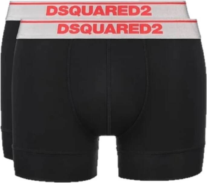 Dsquared2 Trunk Boxer Shorts 2-Pack Zwart Rood Zwart Heren