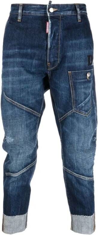 Dsquared2 turn-up jeans Blauw Heren