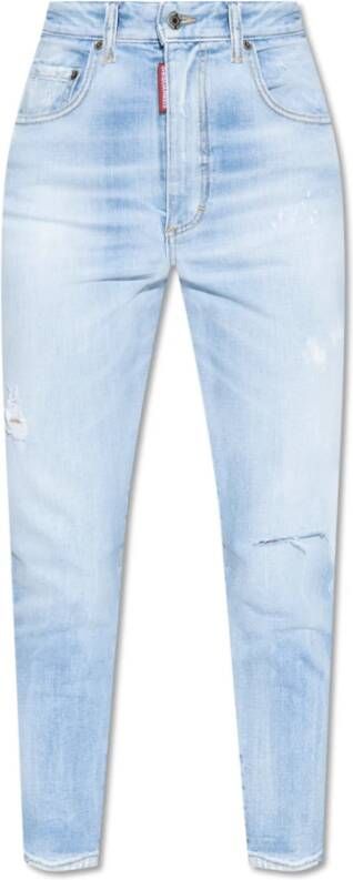 Dsquared2 Twiggy High Waist Cropped jeans Blauw Dames