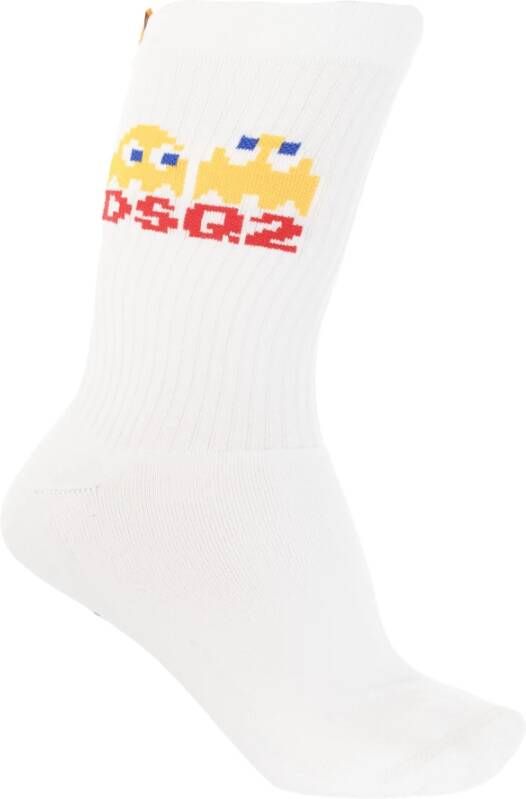 Dsquared2 Pac-Man™ Logo Katoenen Sokken White Heren