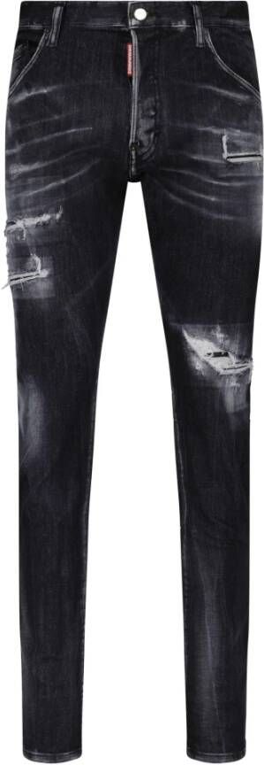 Dsquared2 Skater Stijl Elastische Katoenen Jeans Black Heren