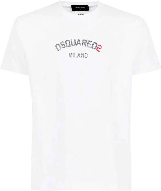Dsquared2 Wit T-shirt met Logo Print voor Heren White Heren