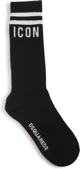 Dsquared2 Verhoog je stijl met geribbelde zwarte sokken Zwart Heren
