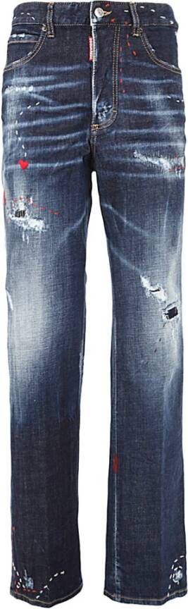 Dsquared2 Versleten rechte jeans Blauw Dames