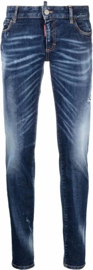 Dsquared2 Versleten Skinny Jeans Blauw Dames