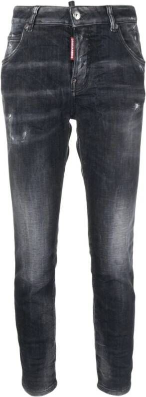 Dsquared2 Versleten Slim-Fit Jeans Zwart Dames