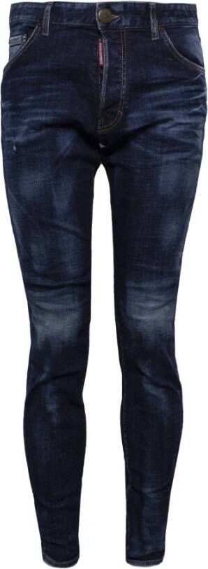 Dsquared2 Cool Guy Blauwe Jeans Slim Fit Vervaagd Effect Blauw Heren