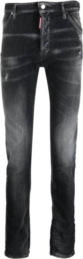 Dsquared2 Verweerde Slim-Fit Zwarte Jeans Zwart Heren