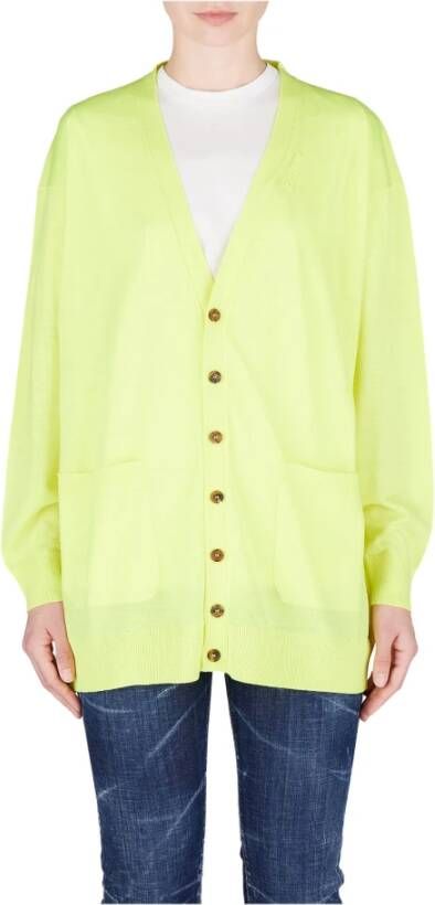 Dsquared2 Gele Gebreide Cardigan Sweater Yellow Dames