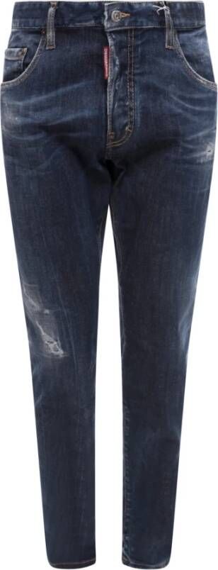 Dsquared2 Vintage Gewassen Slim-fit Jeans Blauw Heren