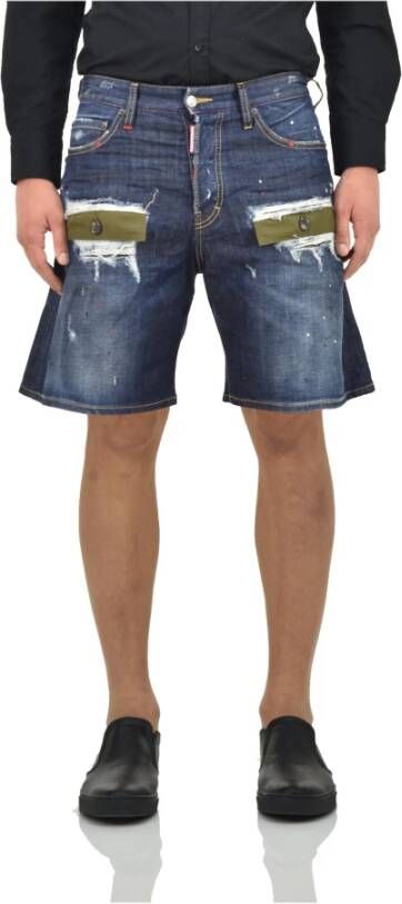 Dsquared2 Vintage Stijl Denim Shorts voor Heren Blauw Heren