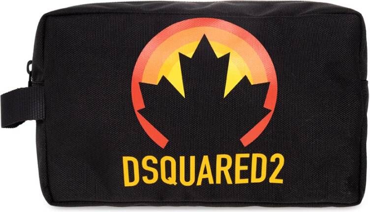 Dsquared2 Wasbag met logo Zwart Heren