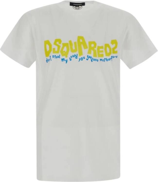 Dsquared2 Waving Logo Cool T-Shirt Wit Heren