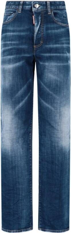 Dsquared2 Wijde Jeans Blauw Dames