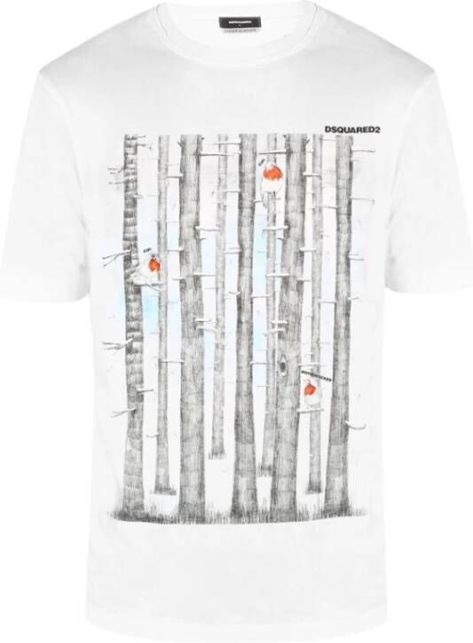 Dsquared2 Wit Cool Fit Katoenen T-Shirt White Heren