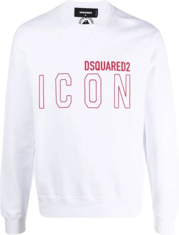 Dsquared2 Wit Icon Logo-Print Sweatshirt White Heren
