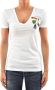 Dsquared2 Wit Katoenen Logo T-Shirt met Multikleurige Papegaai White Dames - Thumbnail 1