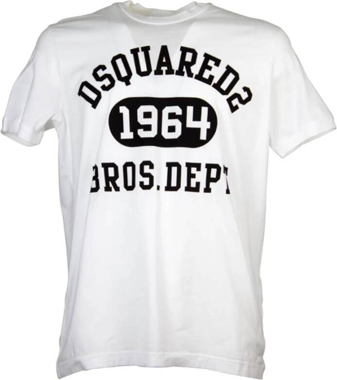 Dsquared2 Wit Katoenen T-Shirt met Merklogo Wit Heren