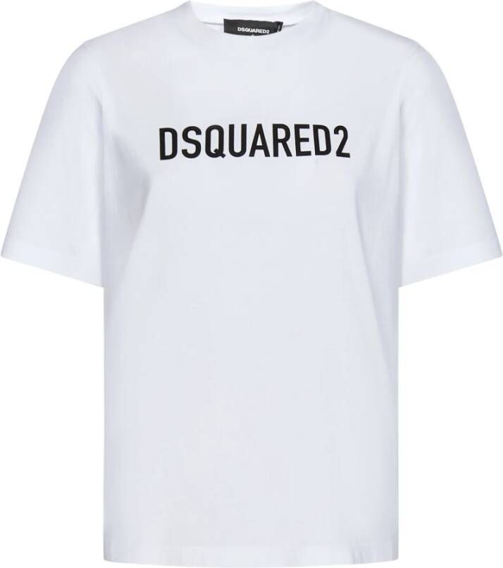 Dsquared2 Wit Logo T-Shirt voor Dames Wit Dames