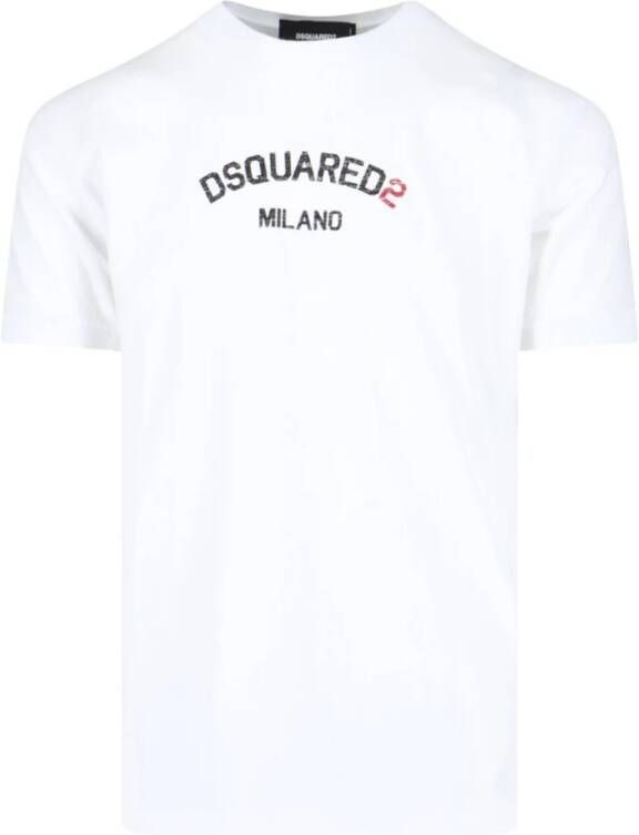 Dsquared2 Wit T-shirt met Logo Print voor Heren White Heren