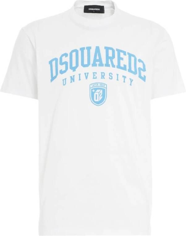 Dsquared2 University print T-shirt met korte mouwen White Heren