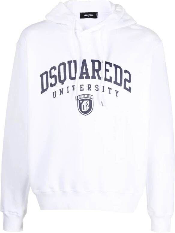 Dsquared2 Witte Hoodie met Universiteitsprint Wit Heren