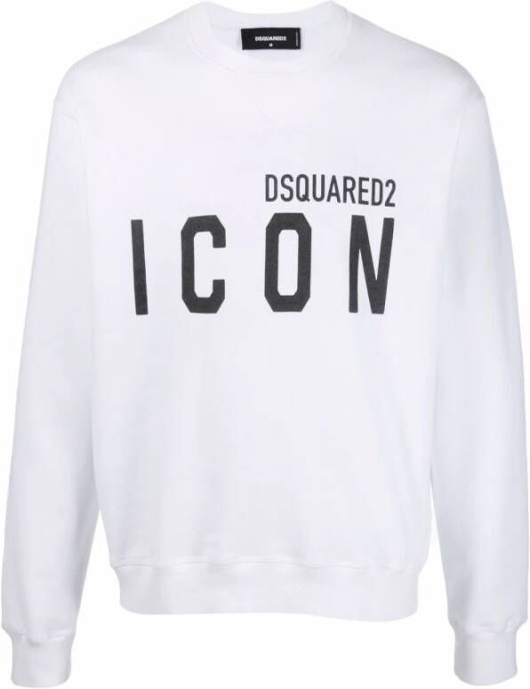 Dsquared2 Witte Icon Jersey Sweatshirt Wit Heren