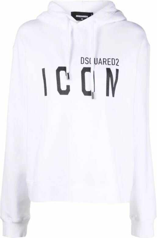 Dsquared2 Witte Icon-print Hoodie White Dames