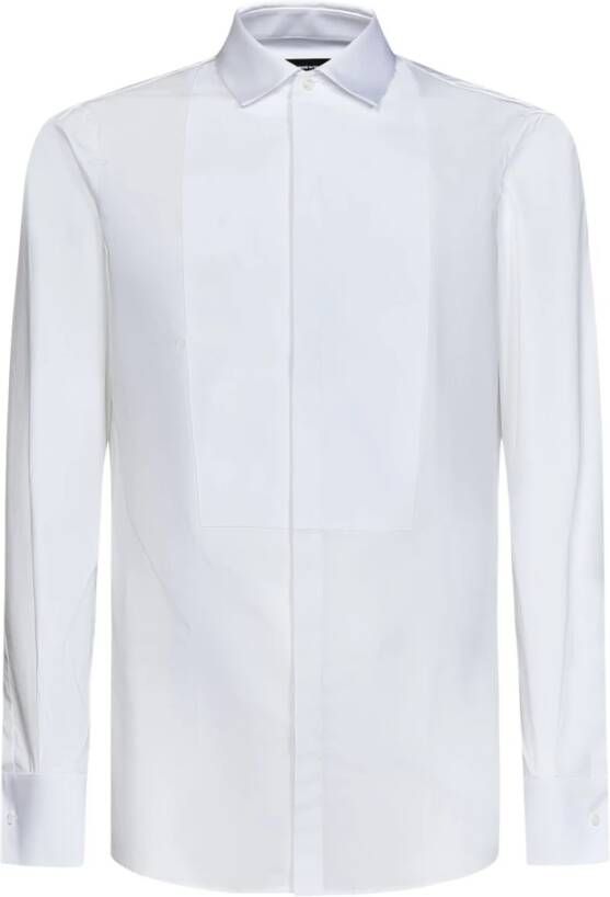 Dsquared2 Witte Katoenen Overhemd met Plastron Detail White Heren