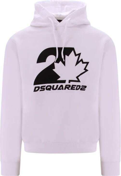 Dsquared2 Witte Katoenen Sweatshirt met Logo Print Wit Heren
