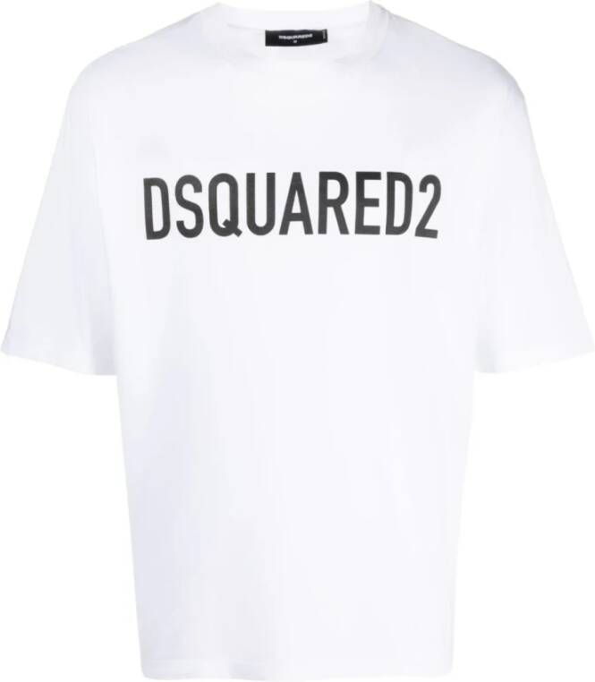 Dsquared2 Witte T-shirts en Polos met ronde hals White Heren