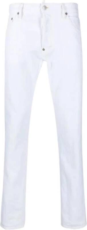 Dsquared2 Witte Slim Fit Jeans met Klassiek Design Wit Heren