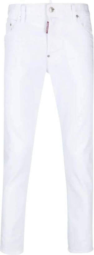 Dsquared2 Witte Slim-fit Jeans met Logo Patch White Heren