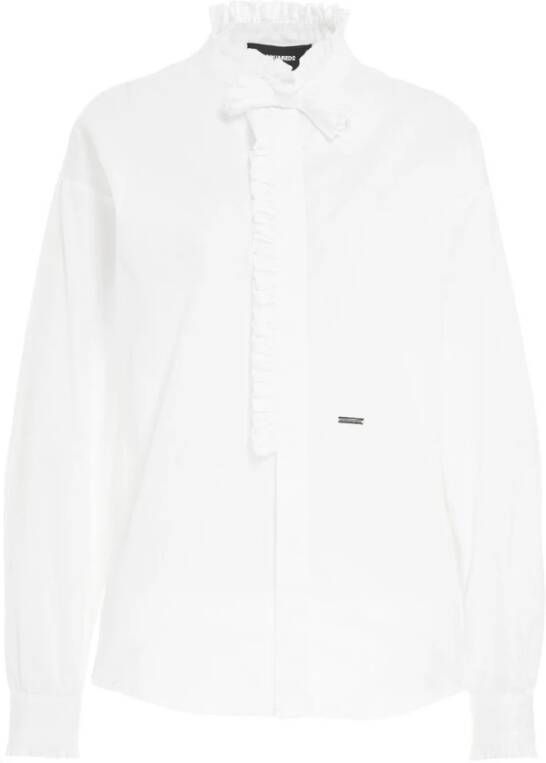 Dsquared2 Witte Stijlvolle Damesoverhemd Aw23 White Dames