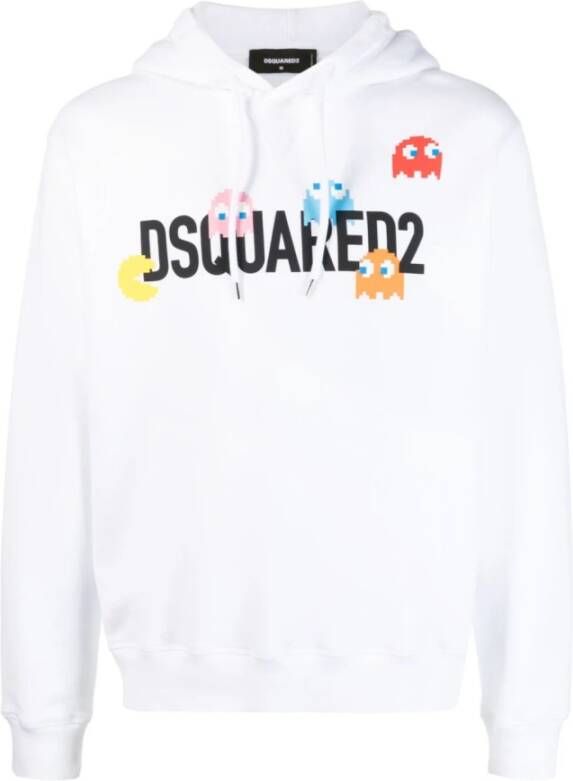Dsquared2 Witte Sweaters met Pac-Man Cool Fit Beige Heren