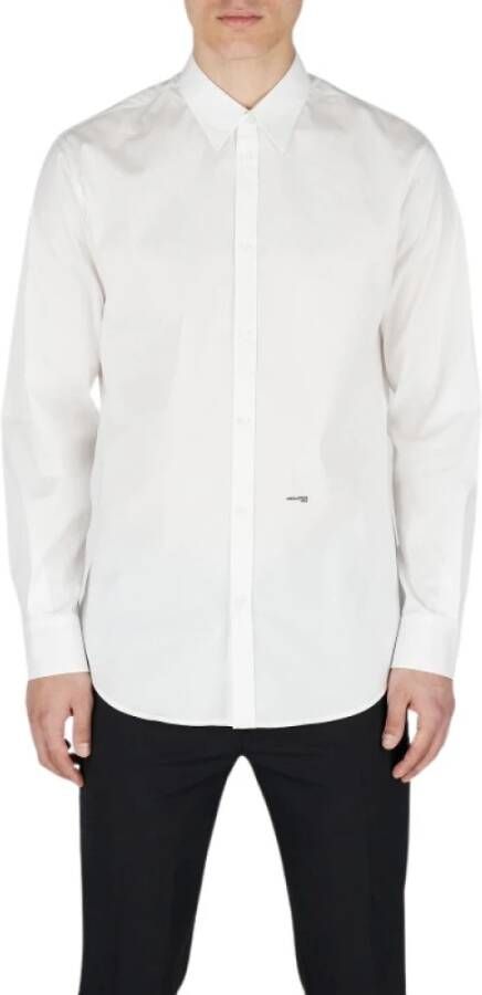 Dsquared2 Witte Stretch Katoenen Formele Overhemd Wit Heren