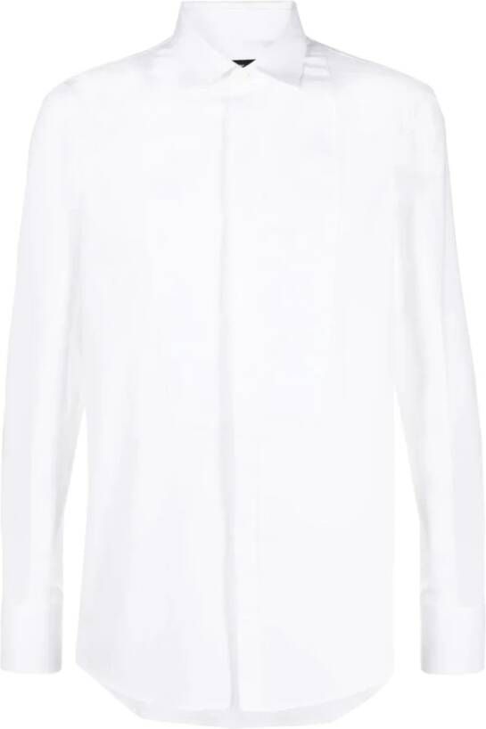Dsquared2 Witte Stretch-Katoenen Overhemd Verfijnde Stijl White Heren