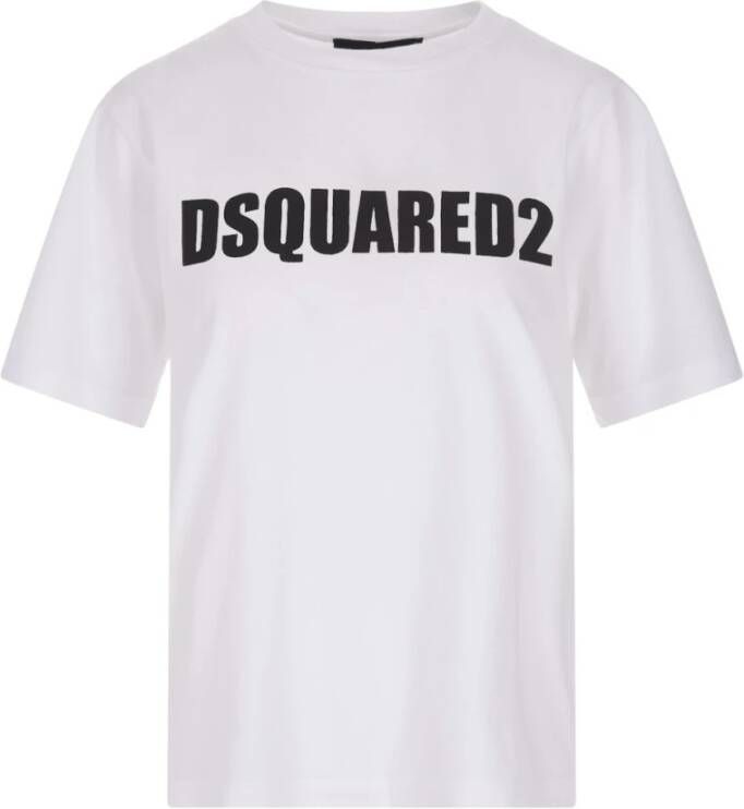 Dsquared2 Witte T-shirt met Logo Print voor Heren White Dames