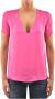 Dsquared2 Zijden Ketting Hanger V-Hals T-Shirt voor Dames Roze Dames - Thumbnail 1