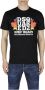 Dsquared2 Zwart D2 Surf T-Shirt Slim Fit Bladprint Black Heren - Thumbnail 1