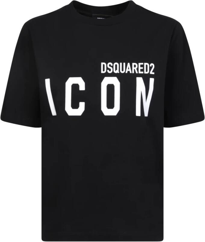 Dsquared2 Zwart dames T-shirt Stijl en comfort Zwart Dames