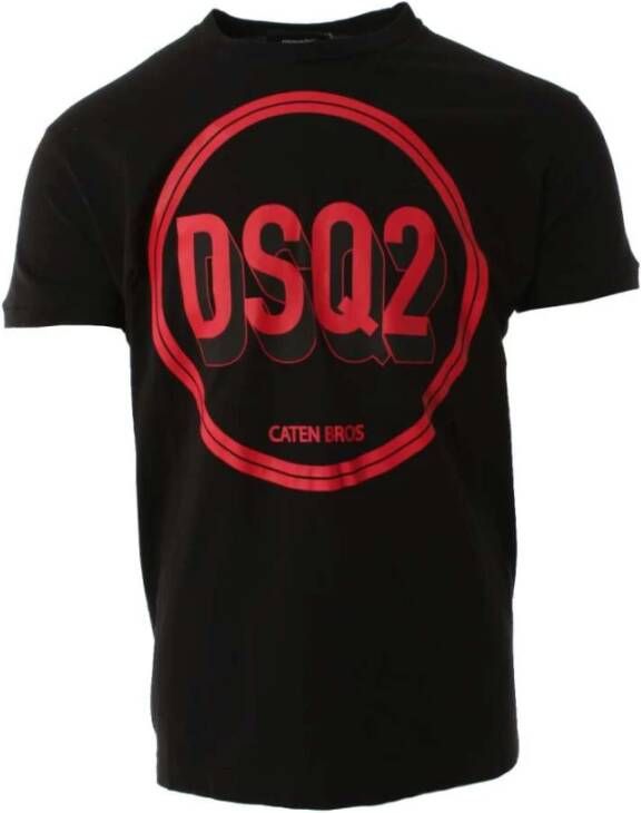 Dsquared2 Zwart Heren T-shirt met een Strakke Pasvorm Zwart Heren