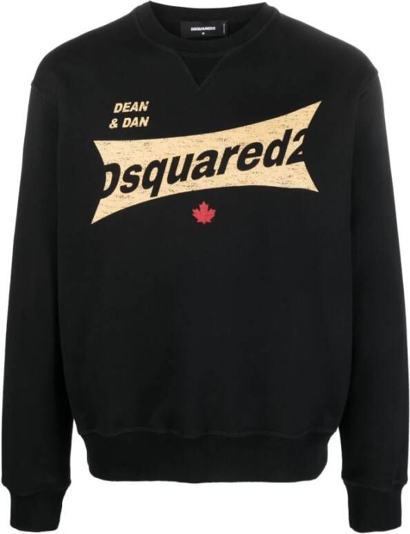 Dsquared2 Zwart Katoenen Sweatshirt met Logo Print Black Heren