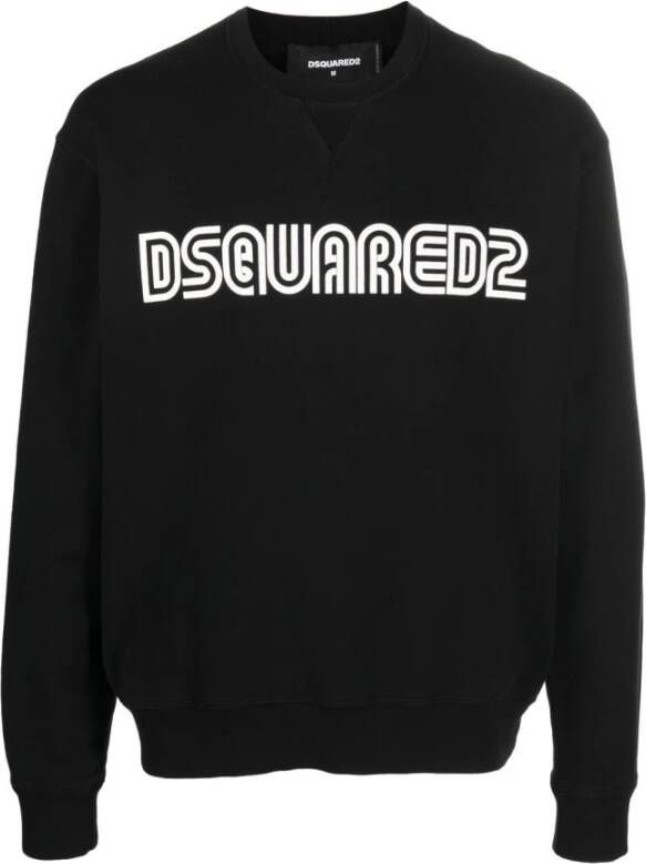 Dsquared2 Zwart Logo Crew-neck Sweatshirt Zwart Heren