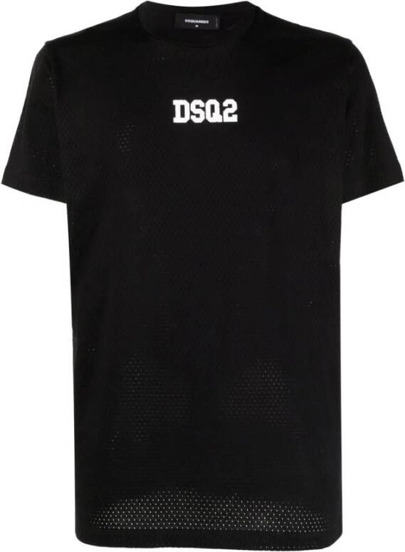 Dsquared2 Zwart Logo-Print Katoenen T-shirt voor Heren Zwart Heren